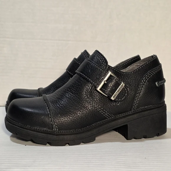 Harley Davidson Ankle Boots Womans Size 5 Leather Black Like New - Picture 2 of 8